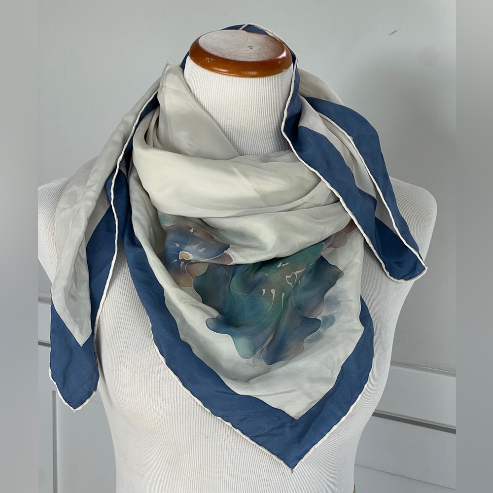 Beautiful watercolor floral silk scarf